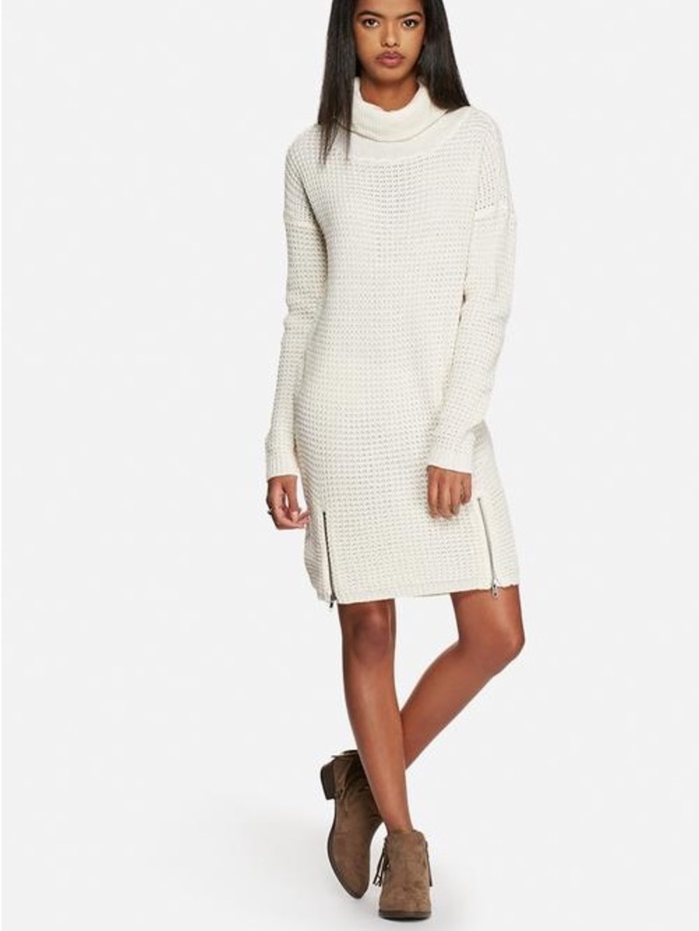 Vero Moda Cream Turtleneck Knit Sweater Dress XS
